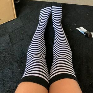 Striped knee high socks